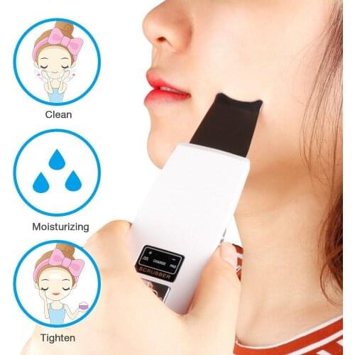 Ultrasonic Skin Scrubber Facial Deep Cleaning Machine Ultrasound Face Cleaner Blackhead Removal Skin Lifting Peeling Beauty Care