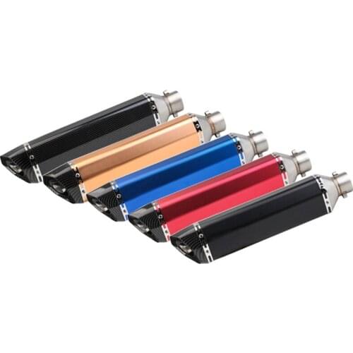 Inlet 51mm Motorcycle Exhaust Pipe Muffler Motorbike End Pipe Slip On Universal for Z900 Z1000 ER6N ZX6R ZX10R MT10 Tmax etc