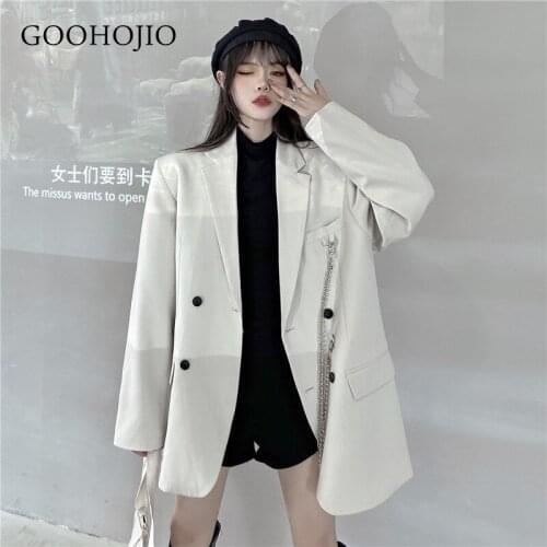 GOOHOJIO 2021 New Spring and Autumn Oversized Casual Blazers Women Temperament Blazers for Women Chic Fashionable Women Blazers