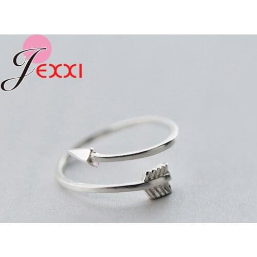 Hot Sale New Fashion Arrow-ring 925 Sterling Silver Plain Polished Love Arrow Ring For Women Vintage Adjustable Size Unisex