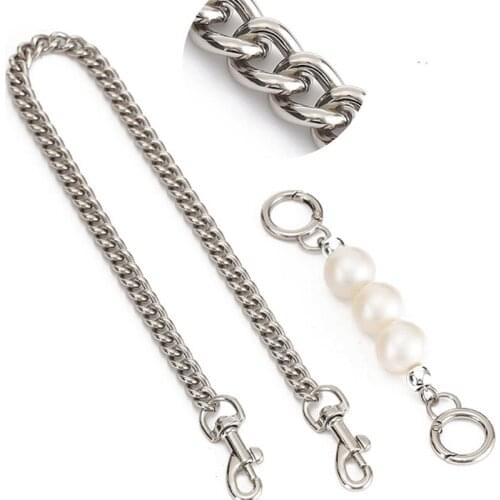 066F 2pcs DIY Purse Strap Extenders Replacement Chain Charms with Metal Buckle