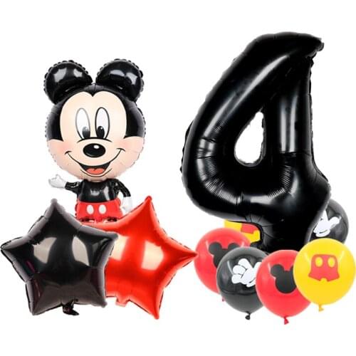 1 Set 32-inch Digital Aluminum Foil Balloons Disney Mickey Mouse Helium Globos Birthday Party Decoration Baby Shower Kids Toys