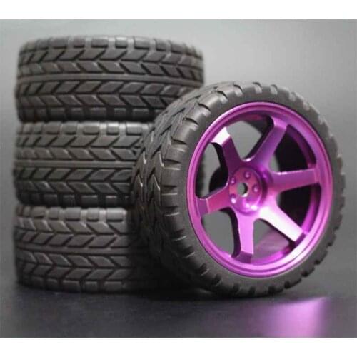 1Set 4Pcs HSP HPI Racing Tires Tyre Metal Wheel Rim 4Pcs For RC 1/10 On-Road Car HSP 94123/94103/94122 D4/D3 FW06 110