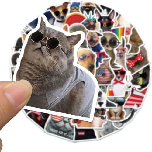 10/50Pcs cute animal Stickers Cartoon Waterproof Funny Sticker Bomb For Scrapbook Phone Laptop Skateboar Decal Kids Reword Toys