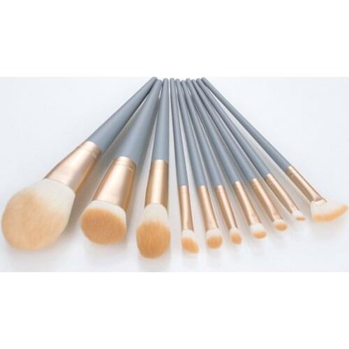 10Pcs Makeup Brushes Set Blue Handle Profession Foundation Powder Eyeshadow Contour Blush Brush Cosmetic Beauty Make Up Kits