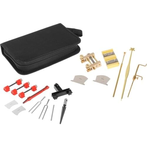 17pcs/set Brass Sound Post Gauge Measurer Retriever Clip Set & Violin Peg Shaver Parts Maintenance Luthier Tool