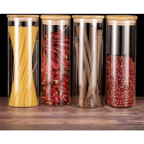2200ml Spaghetti Storage Containers Glass Food Storage Canister for Tea Coffee Beans Grains Sealed Cans Jars Airtight Canister