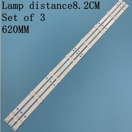 3 Pieces/lot New LED strip K320WD 4708-K320WD-A2213K01 A4213K01 471R1055 471R1P53 8 LEDs 618mm for LE32D59 32PFL3045
