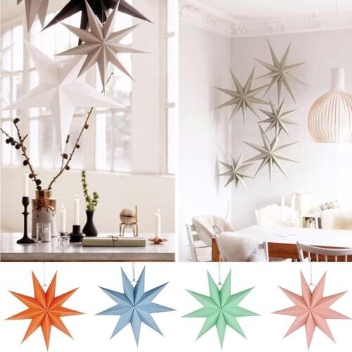 30cm Nine-pointed Durable Star Paper Lovely Hanging Decoration For Kids Room Party Classroom Ornament Crafts Decor