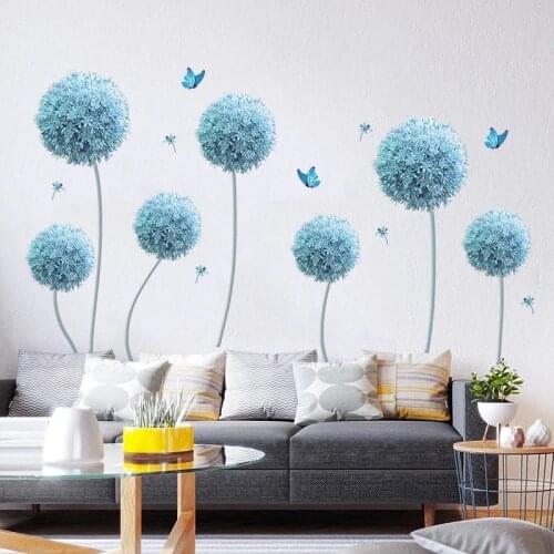 Dandelion Flower Wall Stickers 3D Wallpaper Teenager Bedroom Bathroom Living Room Decoration Aesthetic Home Office Decor Poster