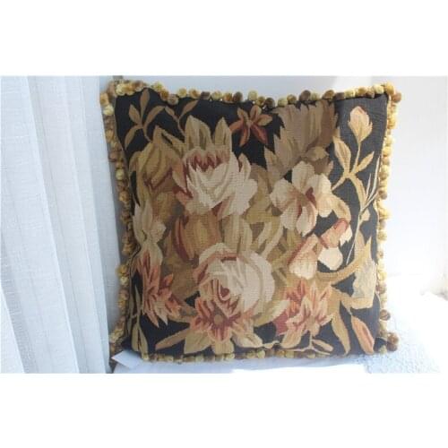 Free Shipping aubusson woolen cushion 55x55cm 100% New Zealand Wool