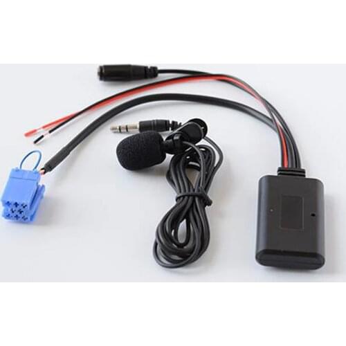 Biurlink Bluetooth Wireless AUX input Audio Cable Microphone Call Free Adapter ISO 8Pin for Smart Fortwo 450 Radio MP3 Auxiliary