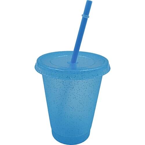 Water Bottle Portable Reusable PP Girl Sequined Glitter Cup for Outdoor