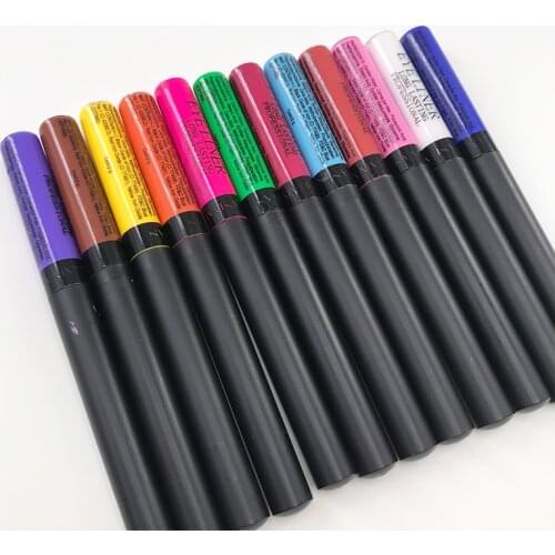12 Colour Quick Dry Eyeliner Makeup Waterproof Neon Color Liquid Eyeliner