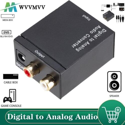 Digital to Analog Audio Converter Digital Optical CoaxCoaxialToslink to Analog RCA L/R Audio Converter Adapter Amplifier