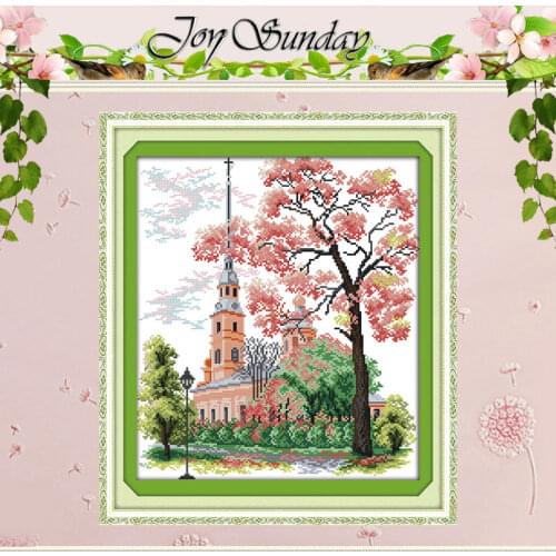 The Village Church Atterns Counted Cross Stitch 11CT 14CT Cross Stitch Sets Wholesale Cross-stitch Kits Embroidery Needlework