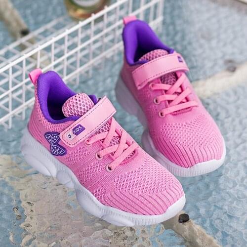 Childrens Shoes 2020 Autumn New Girls Sports Shoes Mesh Breathable Big Kids Sneakers Lightweight School Child Running Shoes