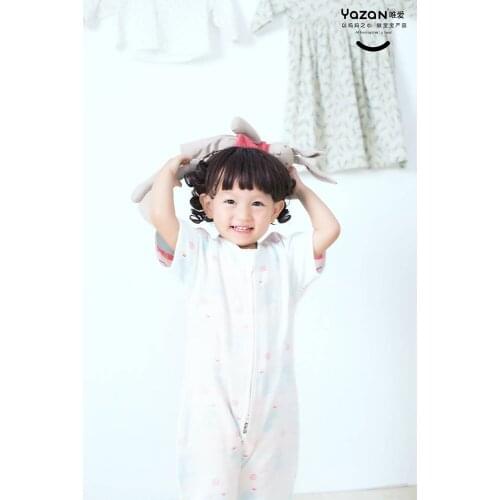 YAZAN childrens Sleeping Bags sack summer 3 layers of all-cotton gauze breathable to keep warm and prevent cold Sleepsack