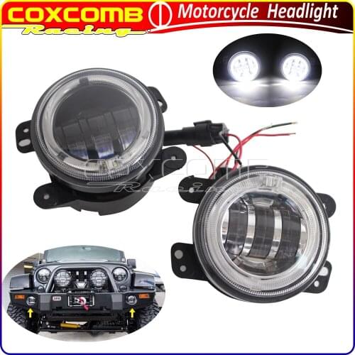 For Jeep Wrangler 2-Door Unlimited 4-Door 07-16 Dodge Journey 09-13 Charger Magnum Aluminum 30W LED Fog Light DRL Headlights