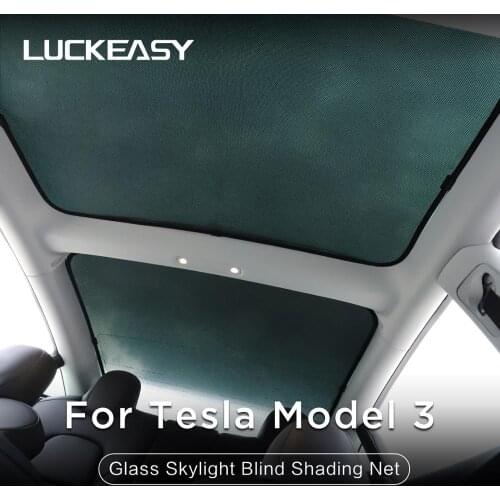 LUCKEASY for Tesla Model 3 Glass Roof Sunshade Car Skylight Blind Shading Net