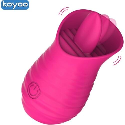 Erotica 10 Frequency Tongue Licking Charging Vibrator Dildo Magic Wand Vagina Clitoris Stimulator Sex Toys for Women Masturbator