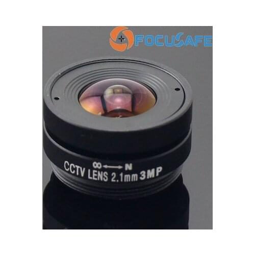 Focusafe New 3 Megapixel 2.1mm Fixed Iris Lens CS Mount CCTV Lens Wide angle of view 133degree for 1/2.7" CCTV Camera