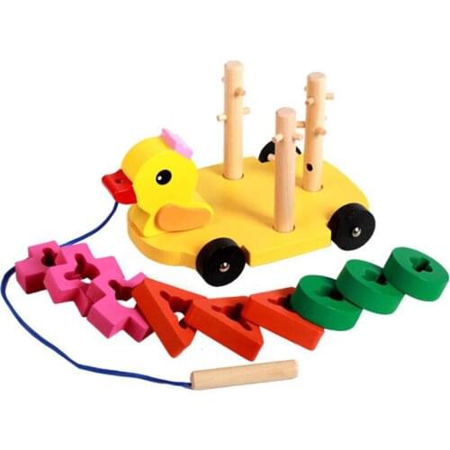 Montessori Wooden Early Education Intelligence Toy For Children Cute Animal Baby Toddlers Geometry Shape Matching Drag Block Toy