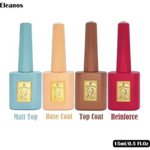 Eleanos 15ml Top Base Coat Gel Polish UV Shiny Sealer Soak off Reinforce Long Lasting Nail Art Manicure Gel Lak Varnish Primer
