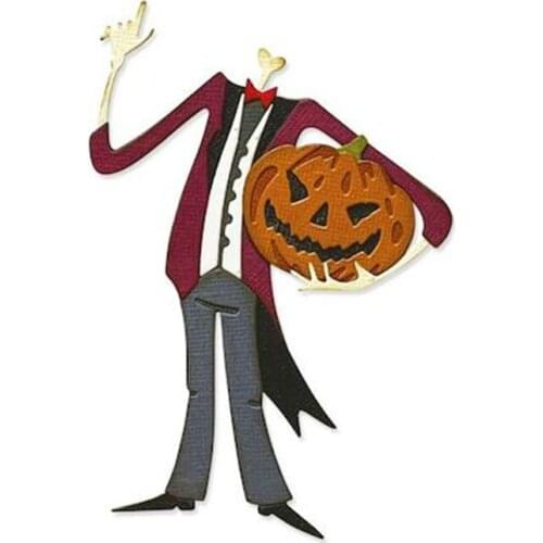 Halloween Pumpkinhead Colorize Metal Cutting Dies Scrapbook Embossed Paper Card Album Craft Template Cut Stencils New for 2021