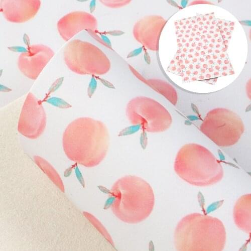 20*33cm Fruit Printed Pattern Faux Synthetic Leather PU Fabric For Bows Handbag Leather Crafts DIY Handmade Material,1Yc17133