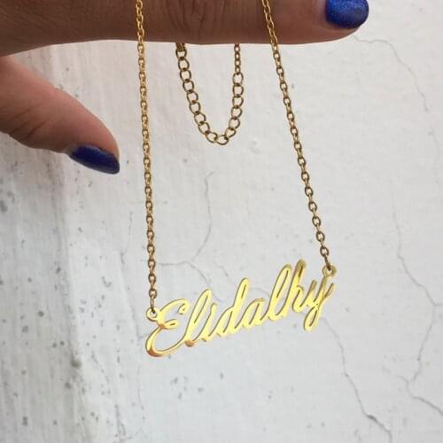 Fashion Customized Name Necklace Women Stainless Steel Personalized Letter Nameplate Pendant Choker Necklace Gifts Drop Shipping