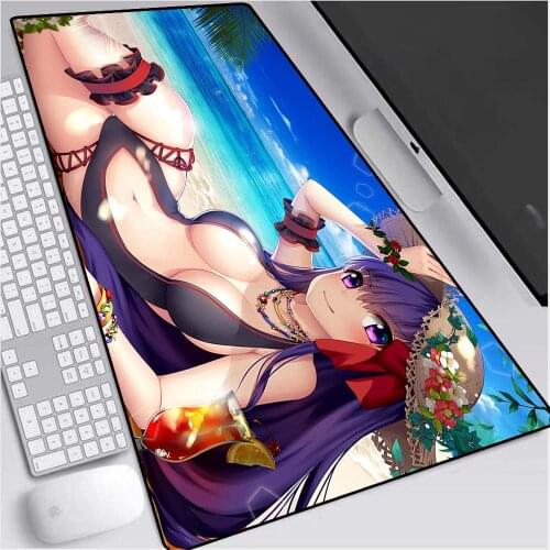 Anime Mouse Pad Sunny Beach Big Tits Sexy Anime Girl Pattern Diy Printed Mouse Pad Large Size 900x400x2MM PC Gaming Mouse Pad