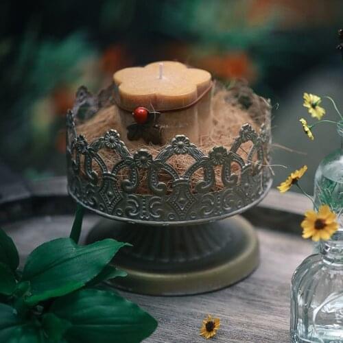 Creative European Crown Candlestick Gold Plating Metal Craft Products Home Crafts Decoration Wedding Props