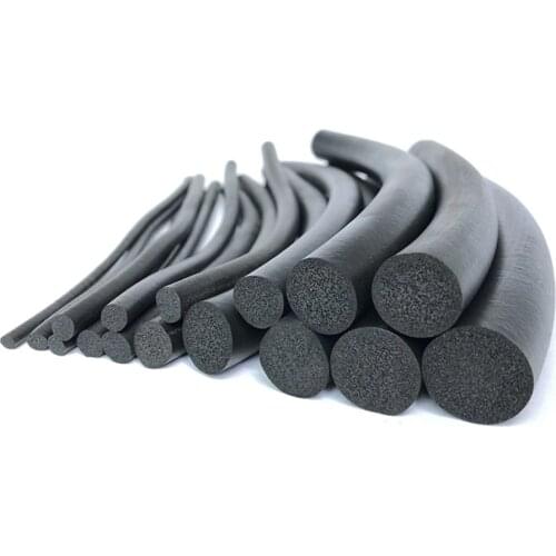 Round Sponge Cord Black Foam EPDM Rubber Gasket Trim Seal Diameter 5/6/7/8/9/10/12/14/16/18/20mm