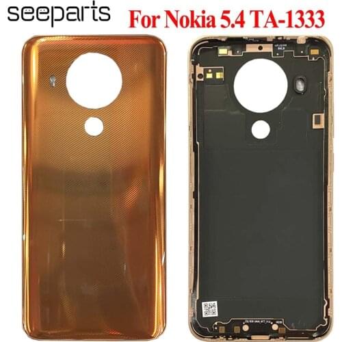 For Nokia 5.4 Battery Cover TA-1333 Back Housing Case For Nokia 5.4 Rear Door Glass Panel TA-1340 Battery Cover