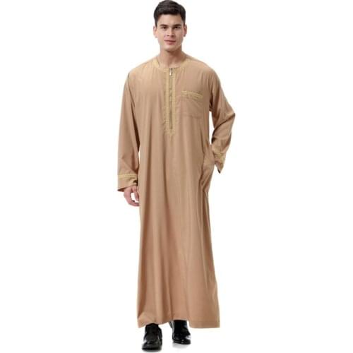 Fashion Jubba Men Muslim Dress Moslim Robe Marocaine Caftan Men Clothes Robe Orientale Marocaine Panjabi Kurta for Men Arabisch