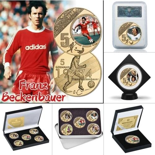 German Football Player Gold Plated Commemorative Coins Football Coach Collectibles Challenge Coin Sports Souvenir Gifts for Boys