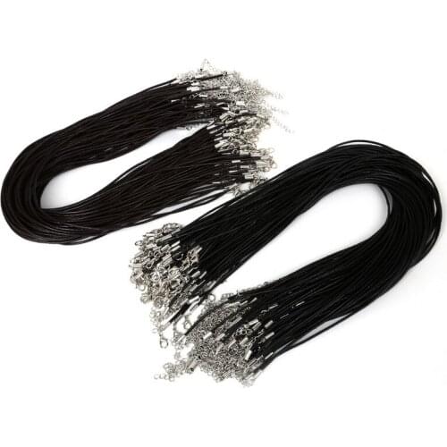 New 2mm 20pcs Round Adjustable Real Leather Cord Rope String Necklace Pendant Necklace Cord for Necklace Jewelry Findings Making