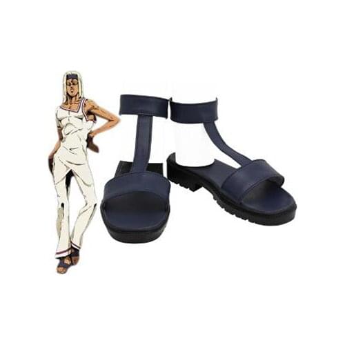 JoJos Bizarre Adventure Tiziano Cosplay Shoes Black Men Sandals Costume Customized Accessories Halloween Party Shoes
