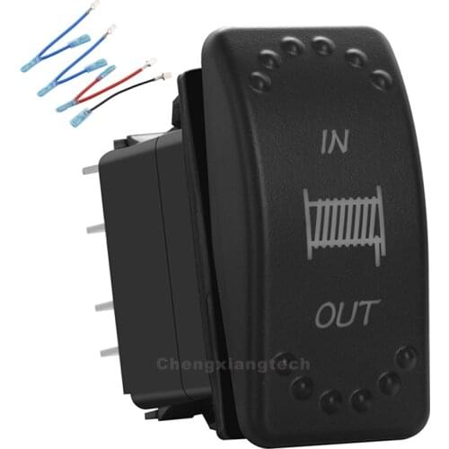 Orange Led 7p MOMENTARY ON/OFF/MOMENTARY ON DPDT Rocker Switch Winch In/Out 20A/12V 10A/24V Car Boat Waterproof+Jumper Wires Set