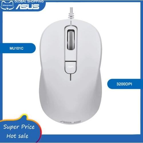 Asus Original MU101C Mini Portable Optical Mute USB Wire 3200DPI Mouse For Laptop Notebook Computer