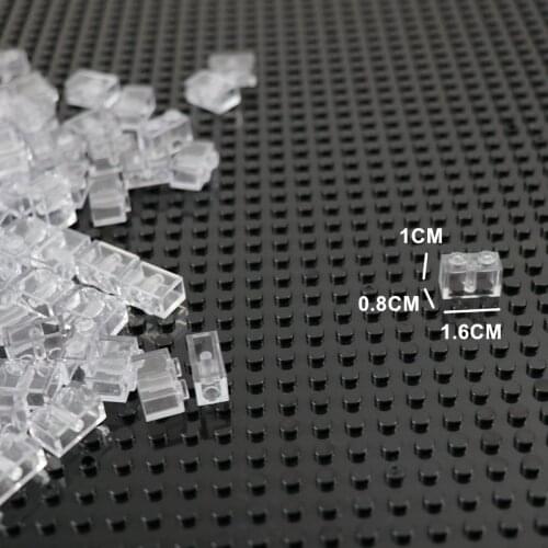 Transparent Clear Bricks 1 X 2 High Blocks Small Particles Classic Building Blocks Parts DIY Toys Bricks 3004 for Kids 300pcs