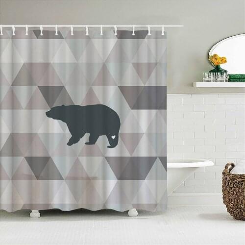 Scandinavian style artistic geometric pattern piggy simple shower curtain bathroom layout home decoration