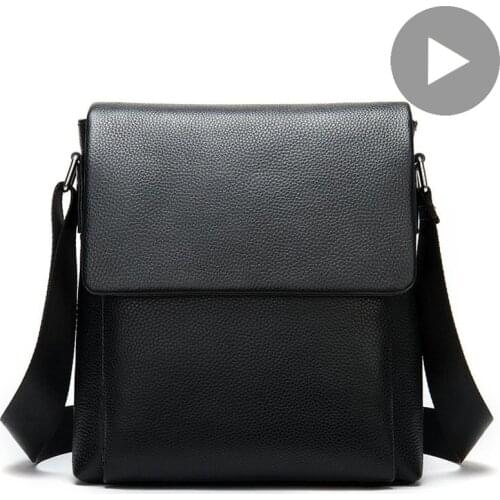 Messenger Shoulder Men Bag Genuine Leather Handbag Male Crossbody Cross Body For Satchel School Sac Bolso Bolsa Hit Side Porter