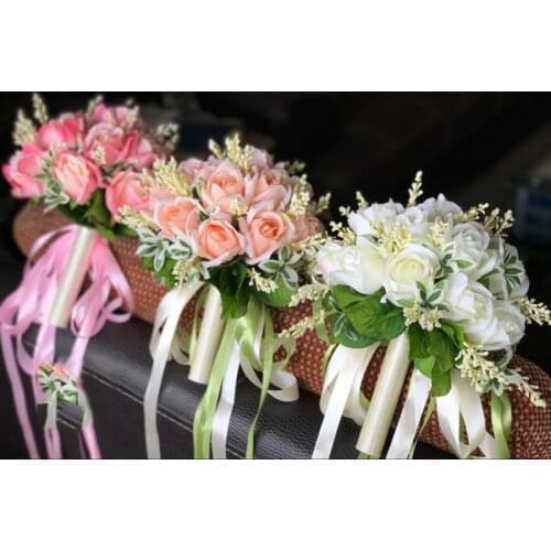 Love Wedding Bouquets for Bridesmaids Bridal Bouquet Artificial Silk Roses White Red Flowers Girl Bouquet Marriage Accessories