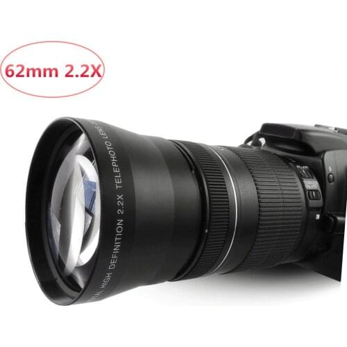 Camera Telephoto Lens 2.2X 62mm High Speed Tele Lente lentes Close Up Altura for Canon Nikon Sony 18-200/18-250mm