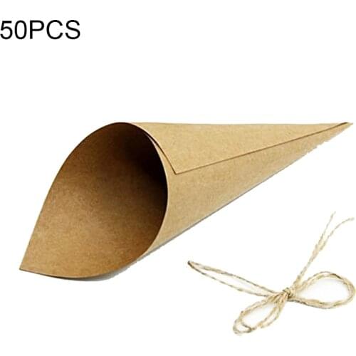 Custom Wedding Supplies Confetti Cones Crafts Retro Kraft Petal Candy Placing Natural Gift Packing Paper Party Decoration