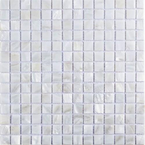 Oyster Mother of Pearl Square Shell Mosaic Tile for Kitchen Backsplashes, Bathroom Walls, Spas, Pools 12" X 12" Pack of 6