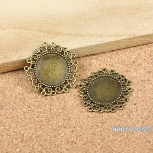 Wholesale 40 pcs Vintage Charms Round frames Pendant Antique bronze Fit Bracelets Necklace DIY Metal Jewelry Making