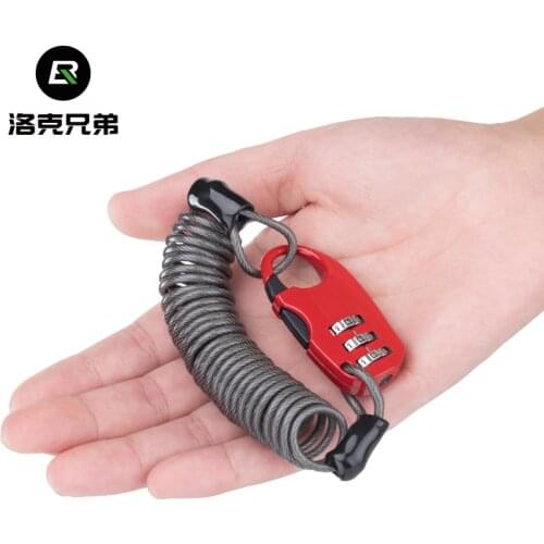 ROCKBROS Bike Lock Helmet Lock Password Lock 90cm Antivol Moto Bicycle MTB Lock 45G Ultralight Flexible Bicycle Accessories